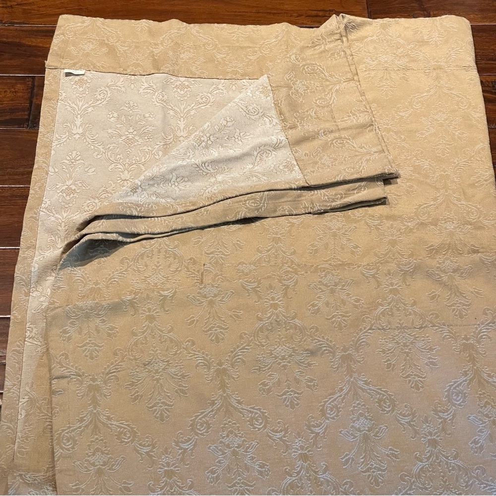 2 Heavyweight vintage damask tapestry curtain panels